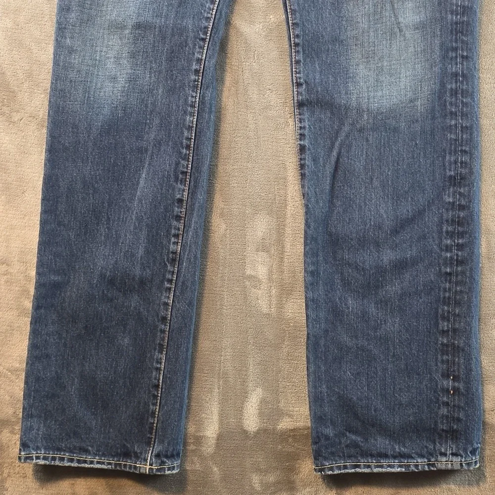 Abercrombie Fitch Button Fly Mens Jeans Size 33x32 MSR (34×33) Dark Blue‎
